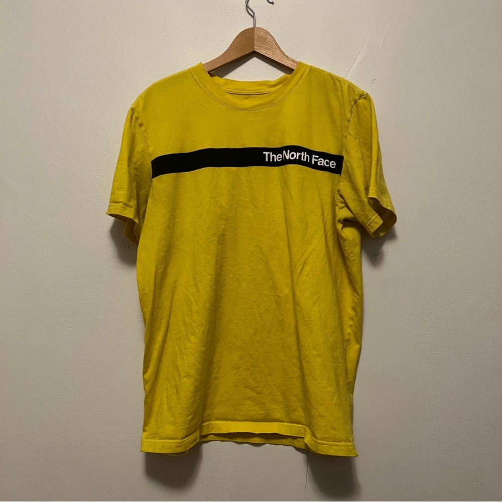 The North Face Mens Wordmark‎ T-shirt Size Large Yellow